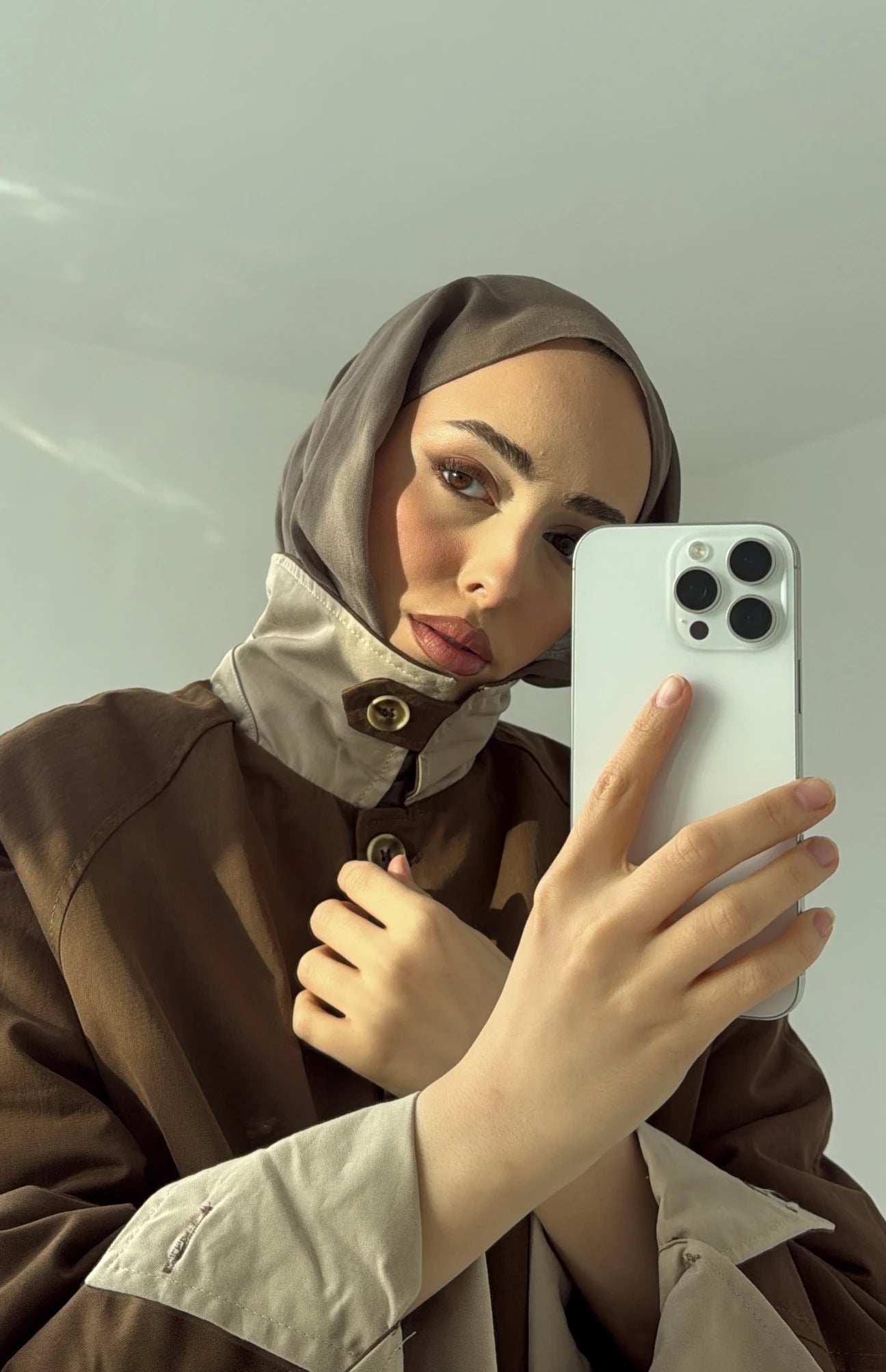 Padded Jacket with Waist Cord- brown