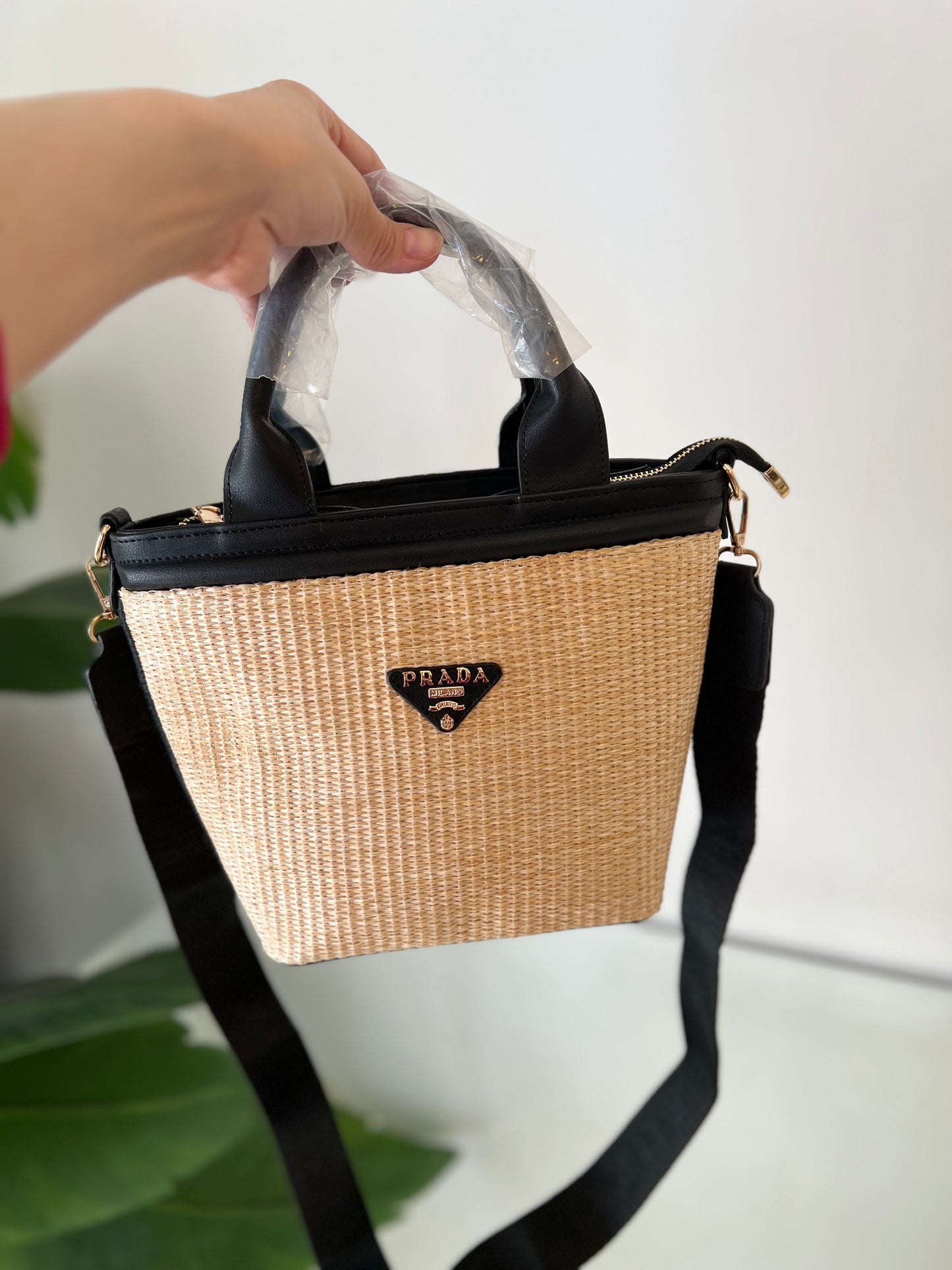 Prada straw tote bag