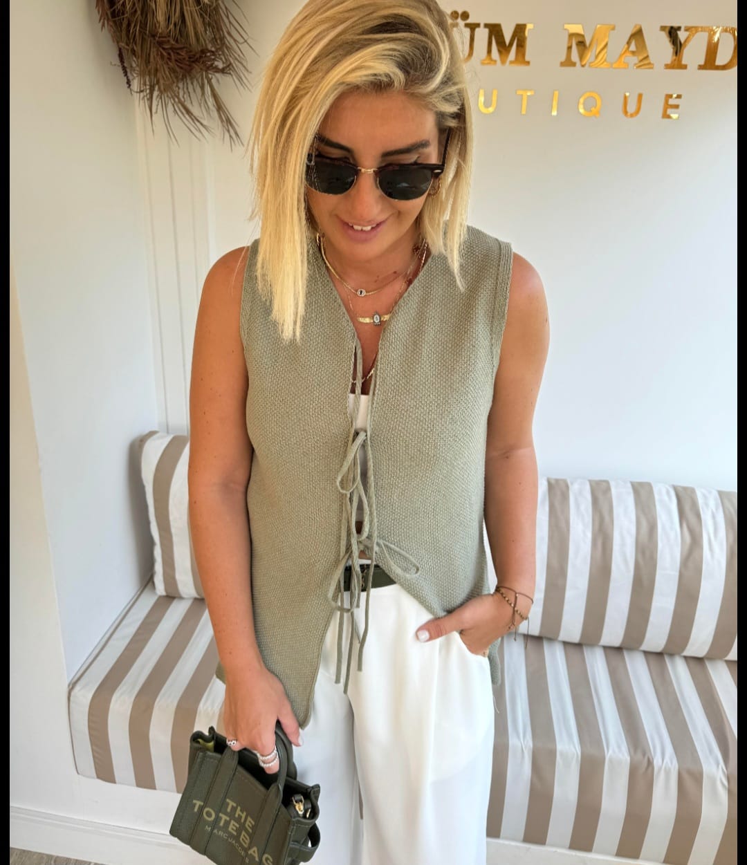 Knitted Sleeveless with Tied Details