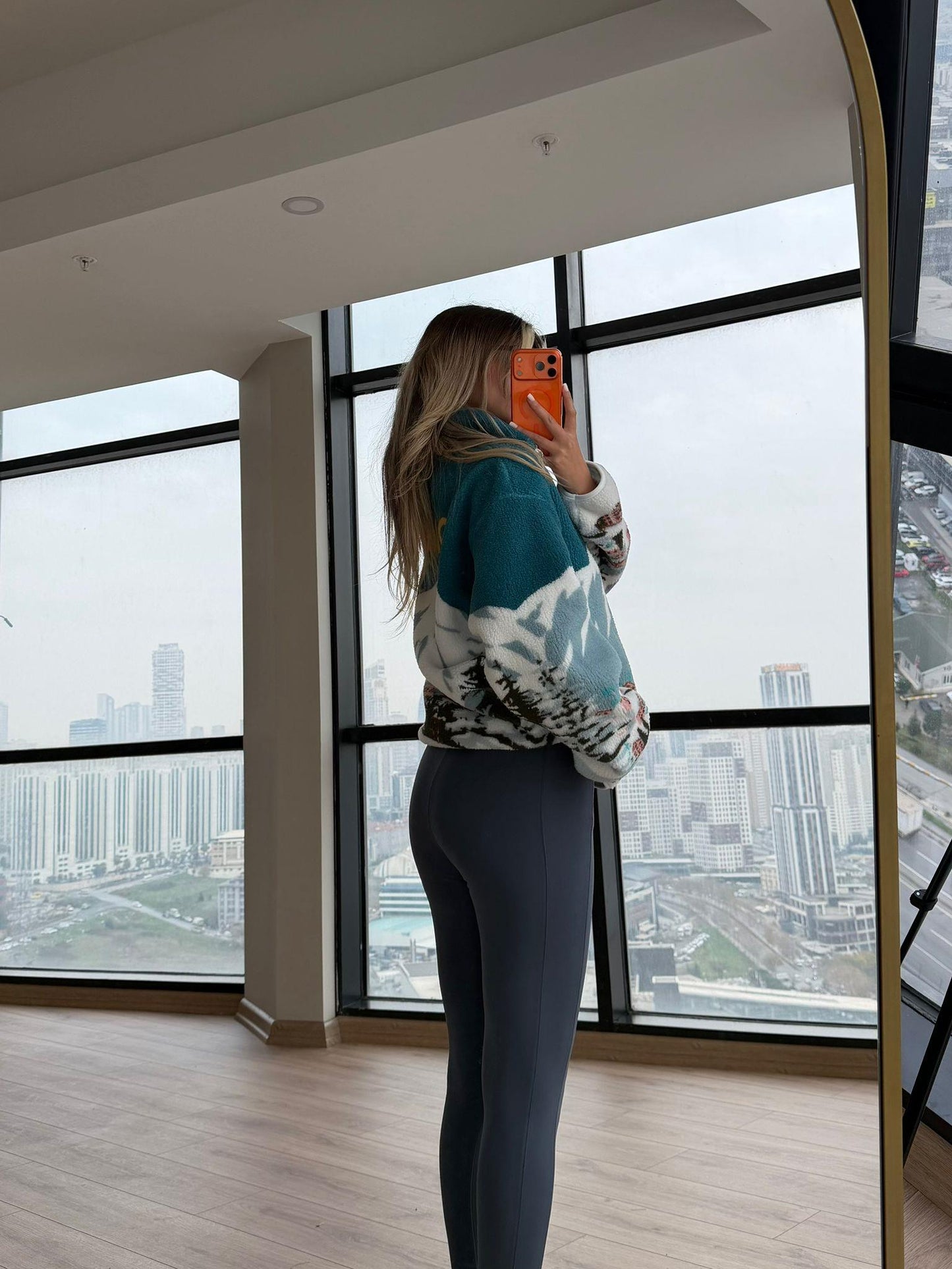 Zippered printed sherpa Sweatshirt