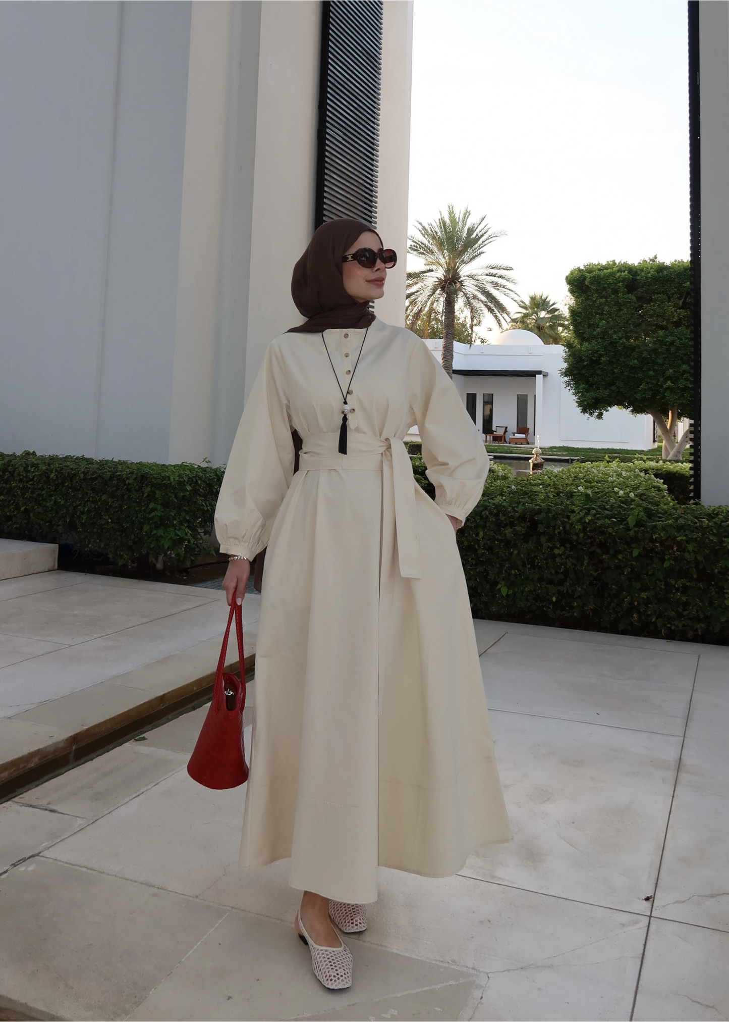 Button Dress with belt