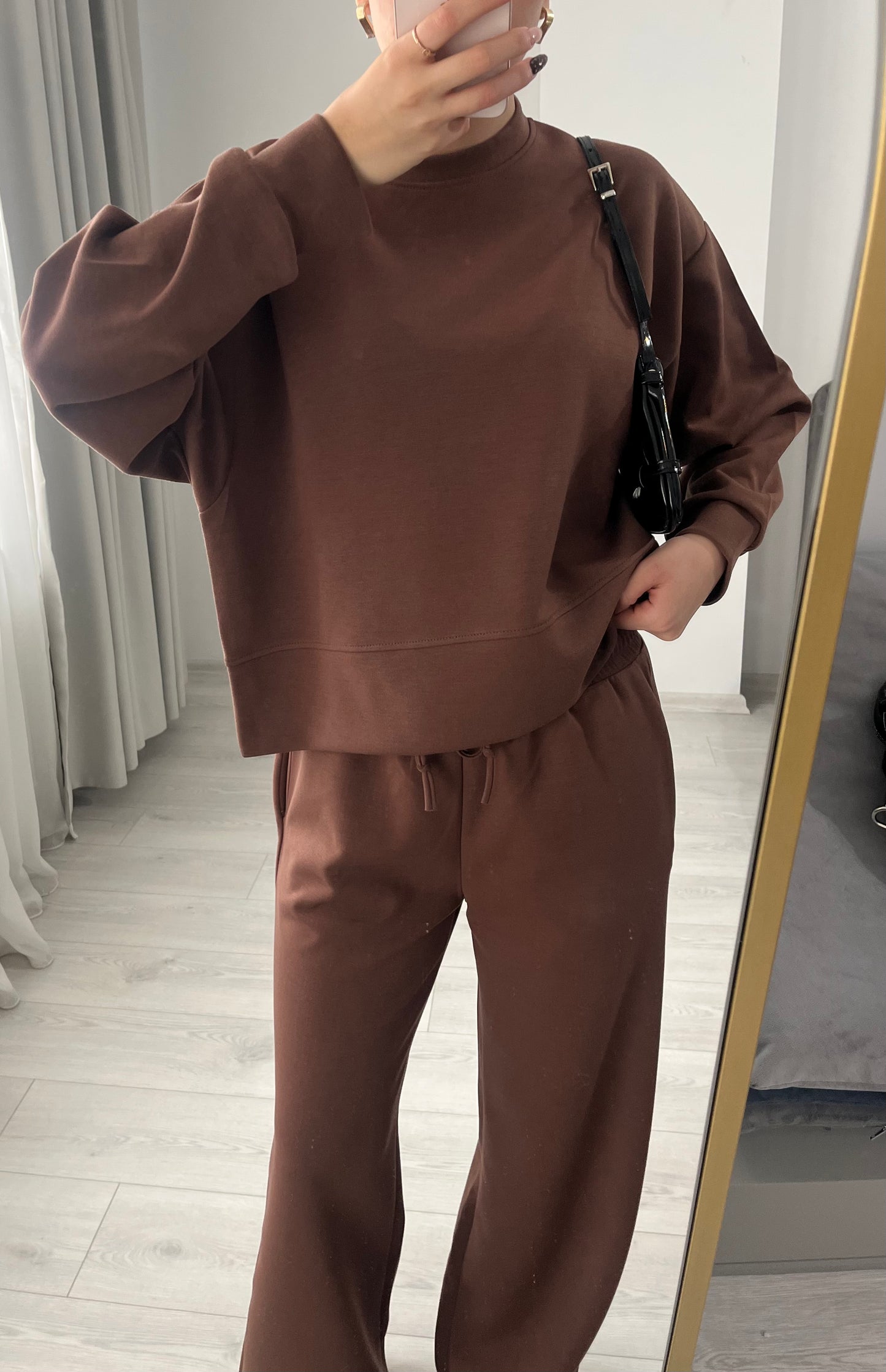 Oysho cotton tracksuit (light brwon )