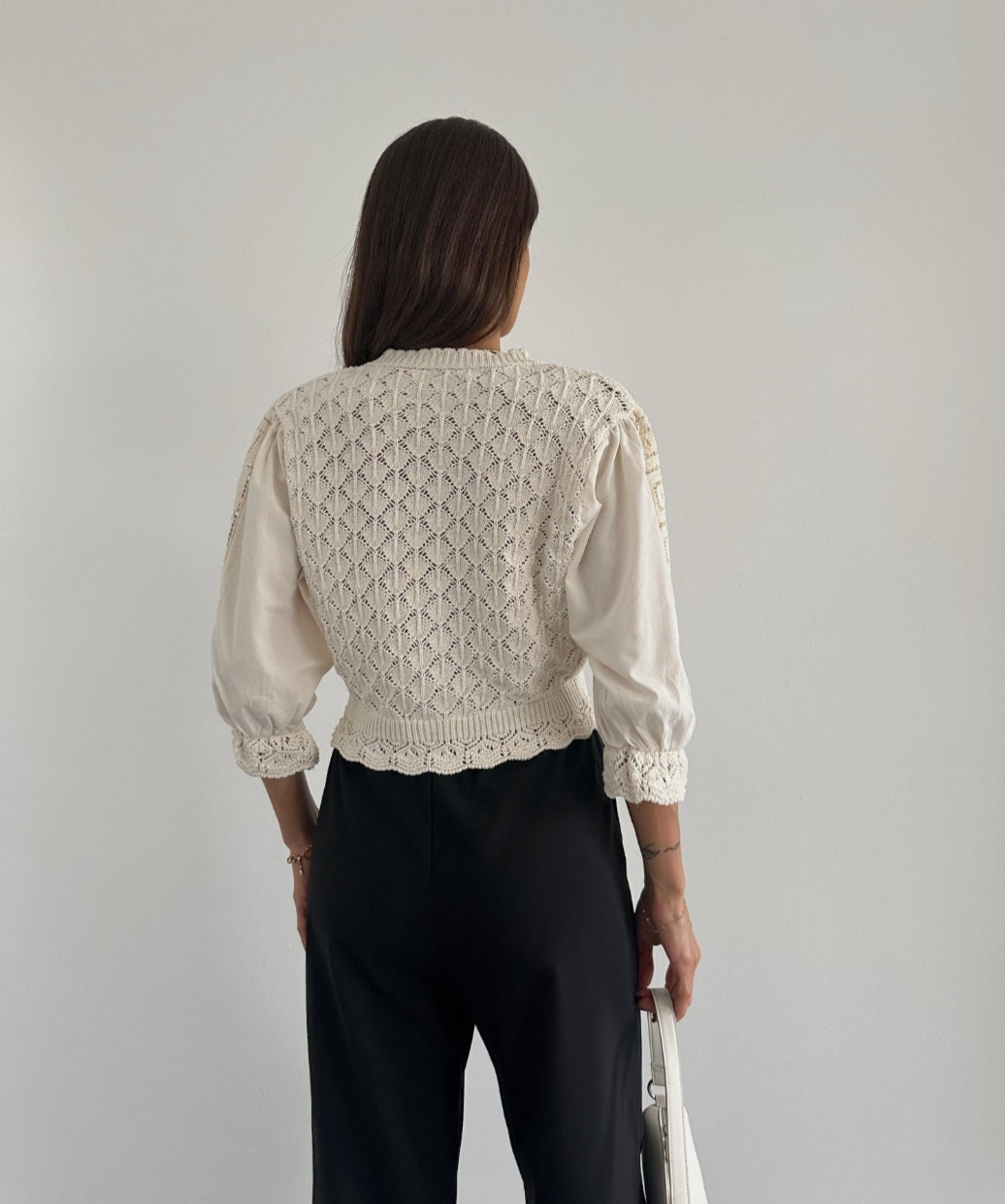 Knitted Cardigan with crochet details