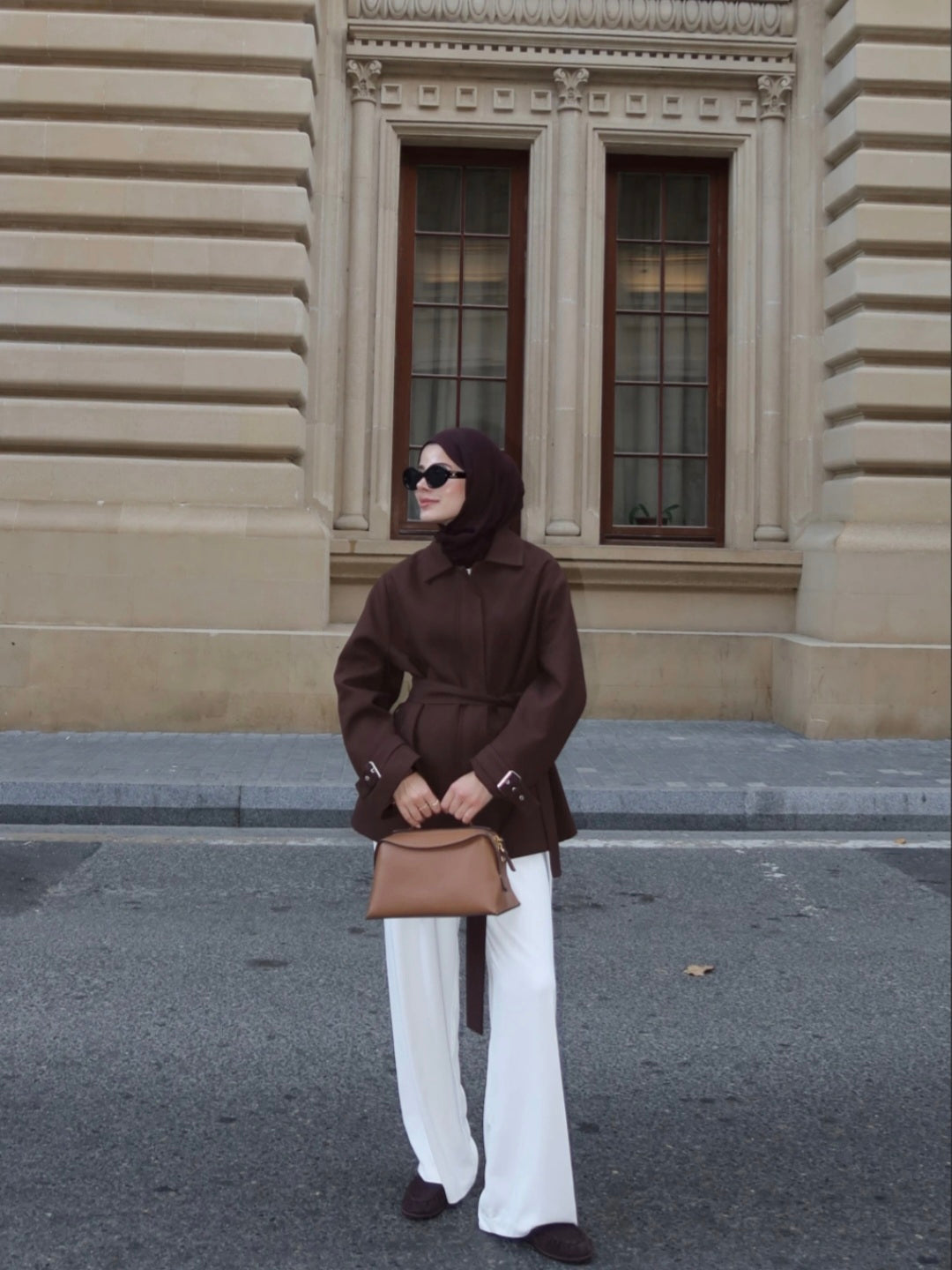 Belted Zippered jacket with belt on sleeves
