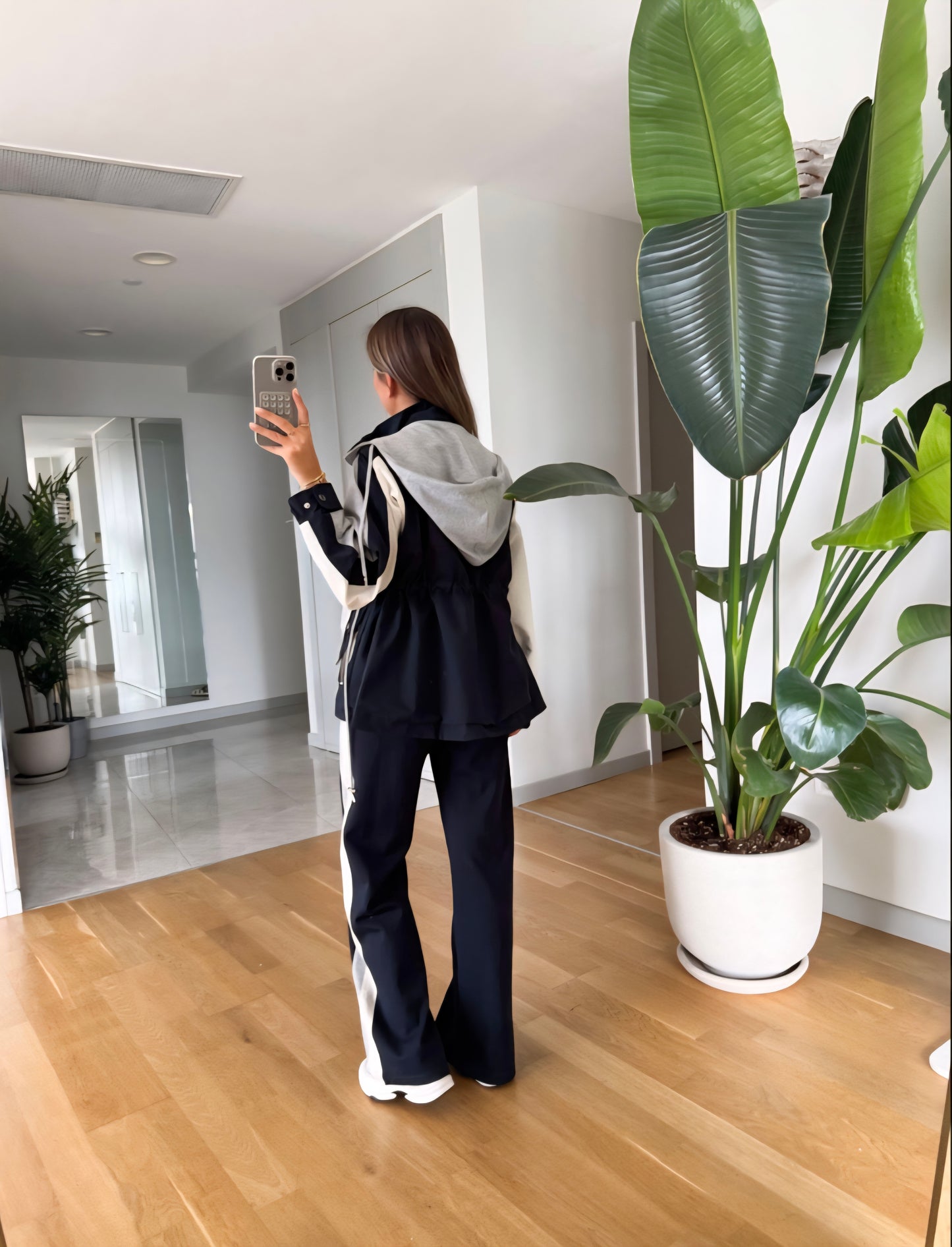 French cotton with Parachute fabric tracksuit