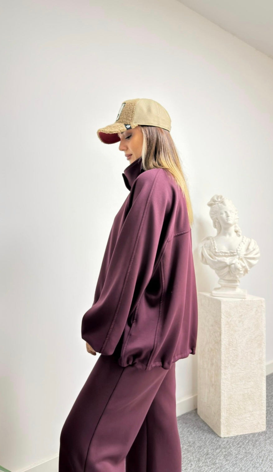 Burgundy Sonya Jacket Trousers Modal Suit