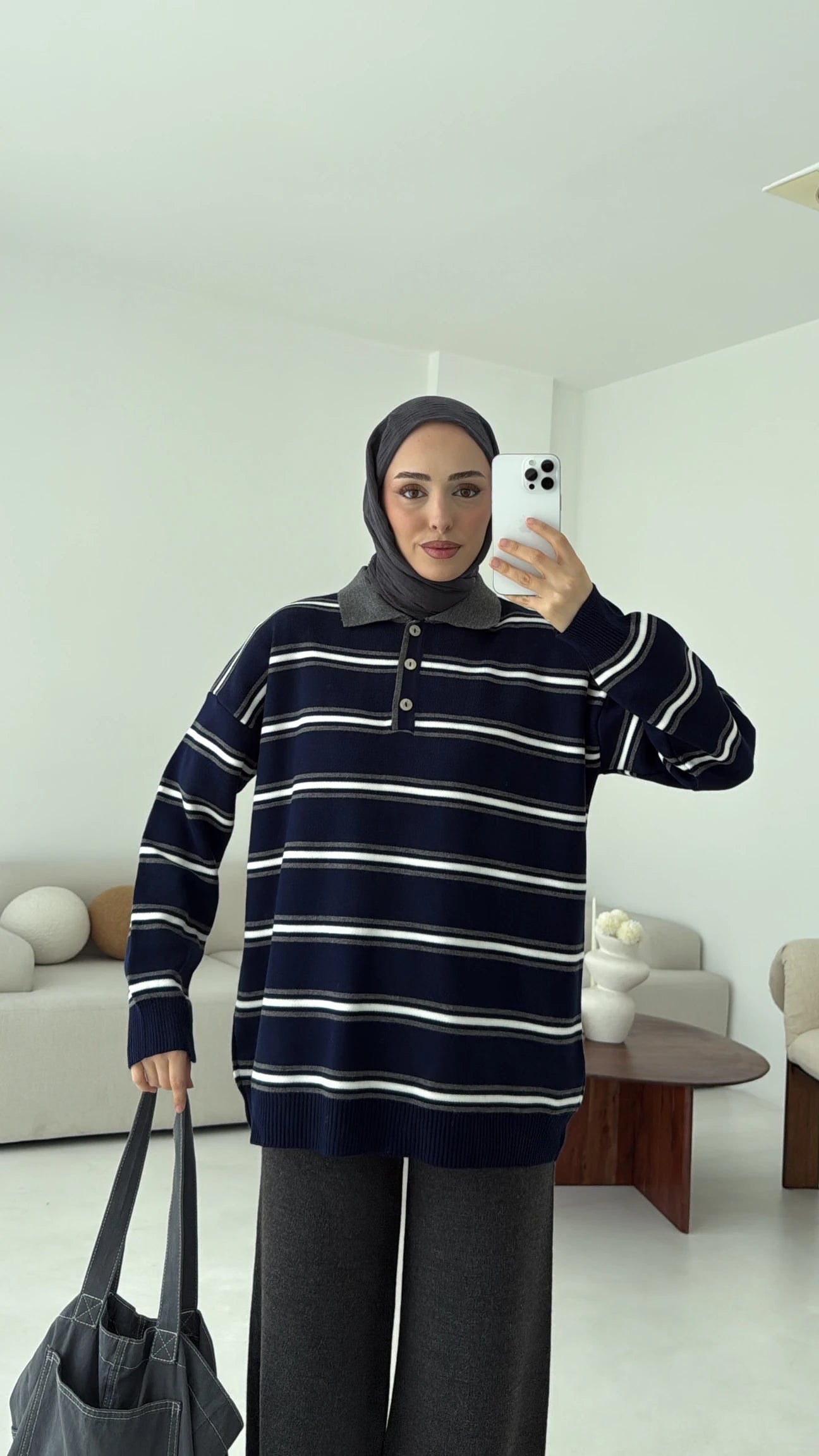 Striped knitted jumper