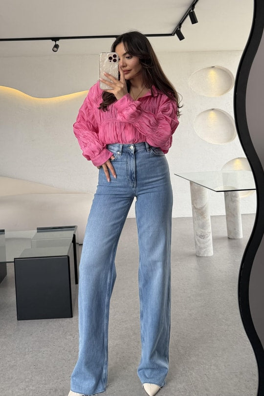 Wide leg strachey jeans