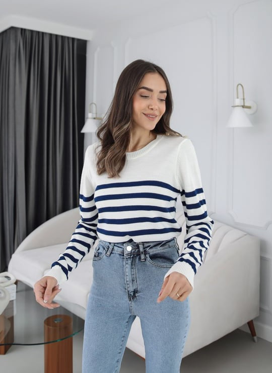 Striped knitted blouse