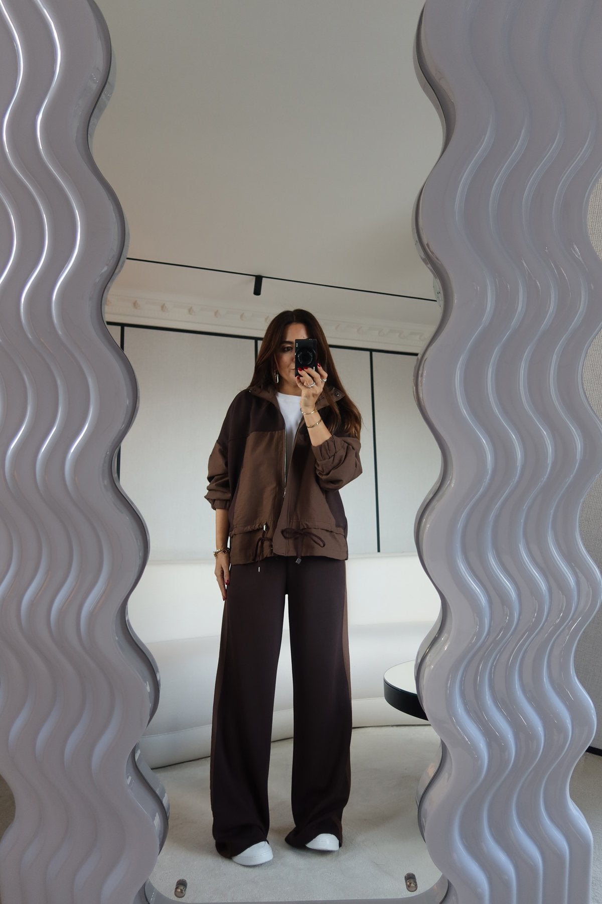 Oysho fabric with Parachute Detailed Suit brown