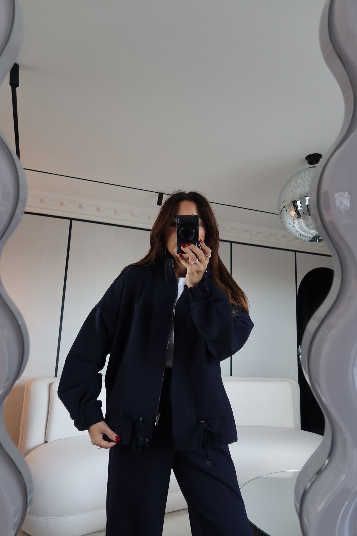 Oysho fabric with Parachute Detailed Suit navy blue