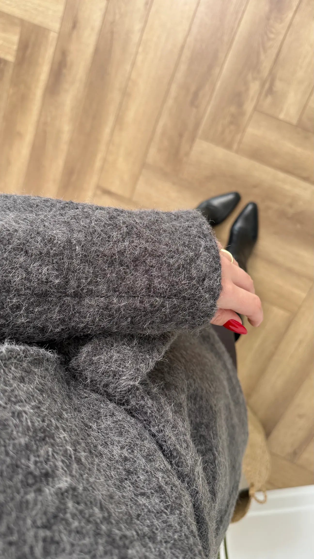 Short belted Cachet Coat With Gold Buttons