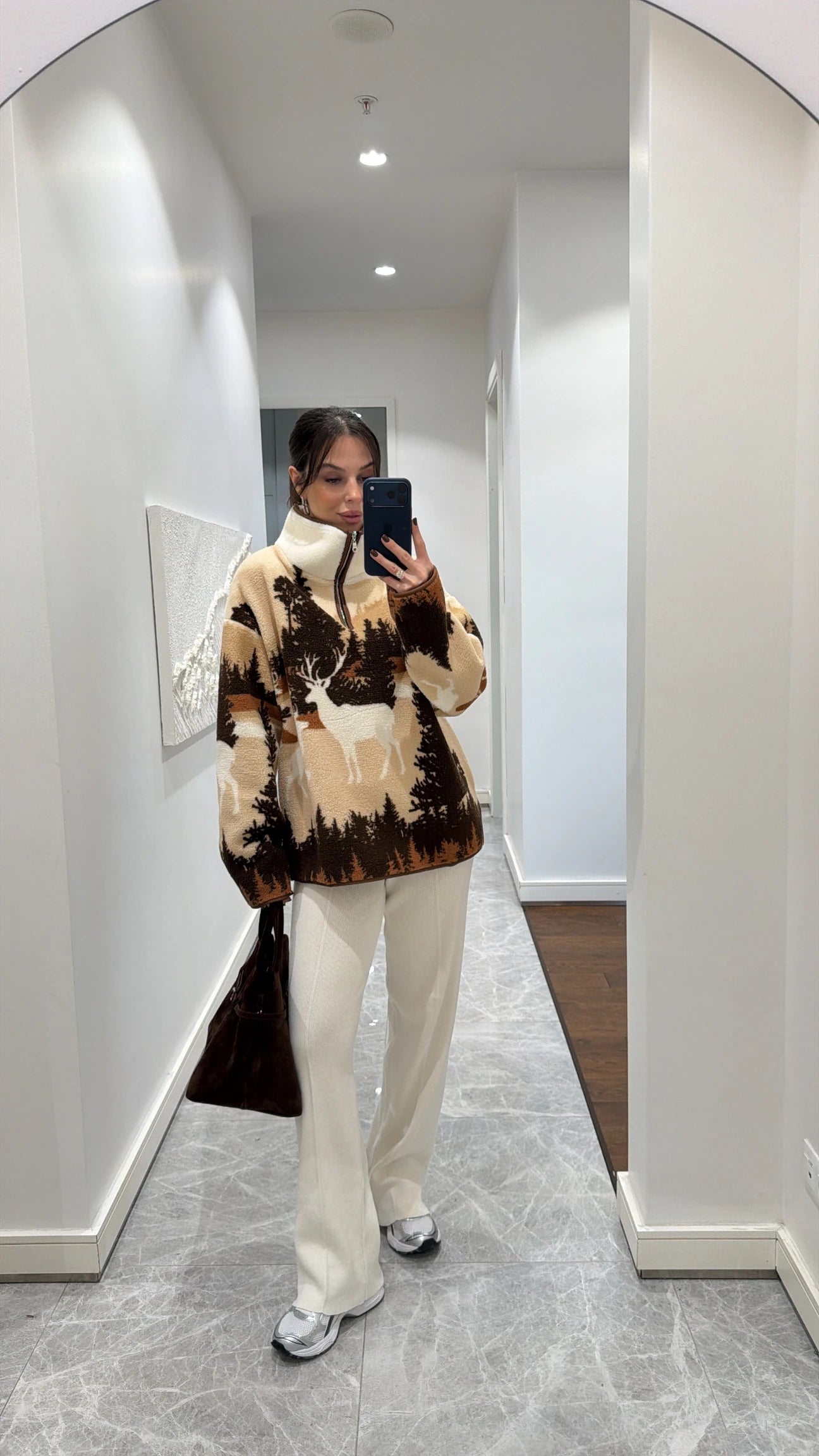 ZIPPERED FLEECE SWEATSHIRT