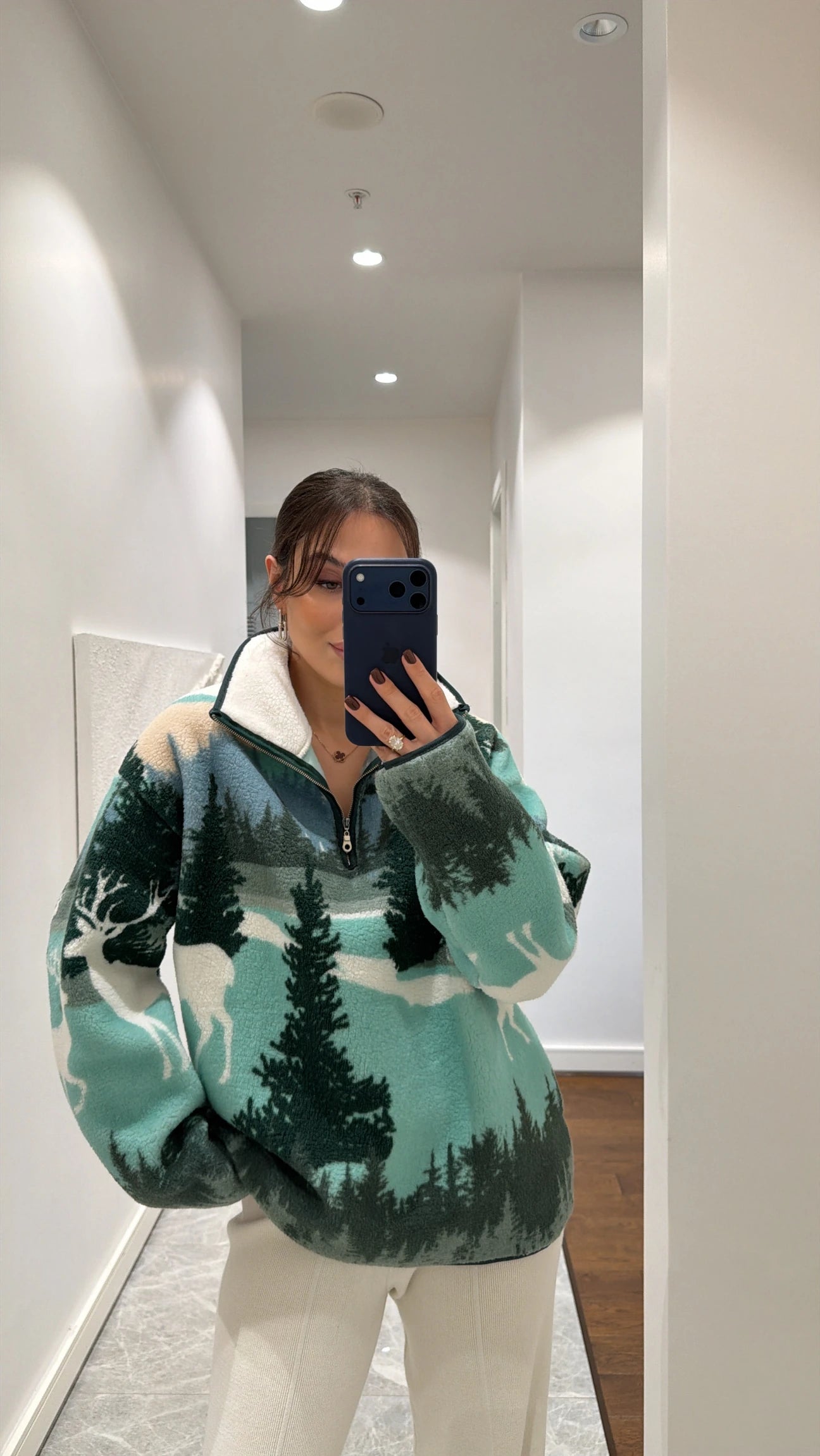 ZIPPERED FLEECE SWEATSHIRT