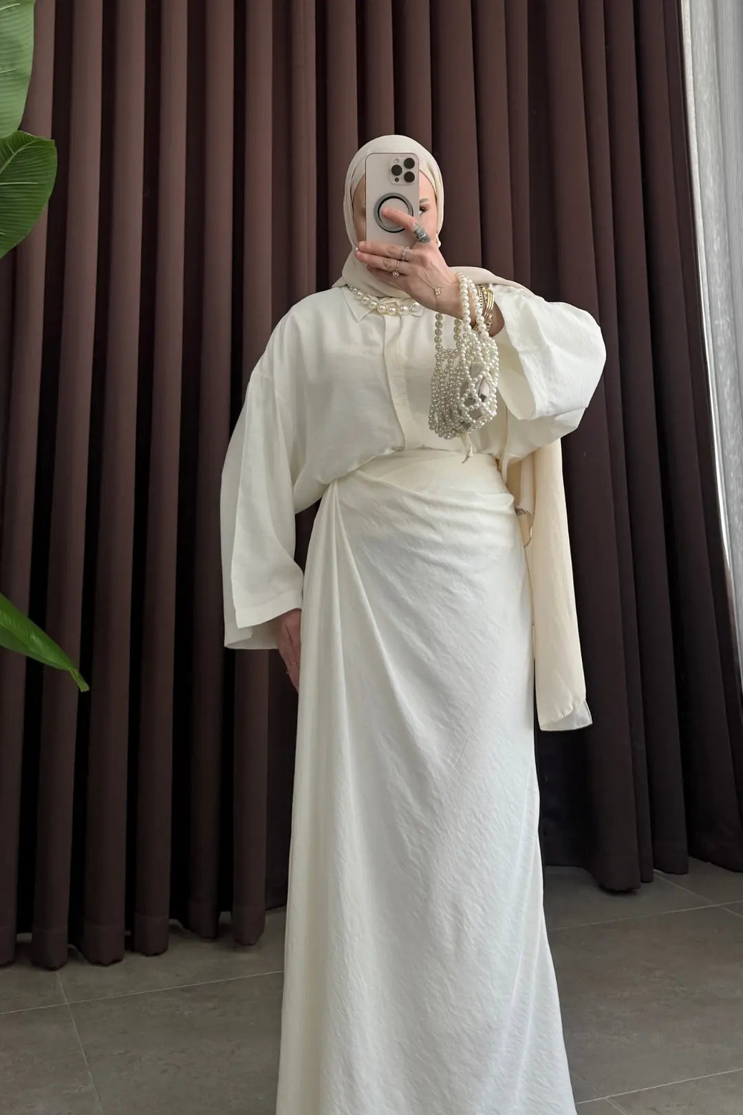 Zra Model Draped Skirt Set