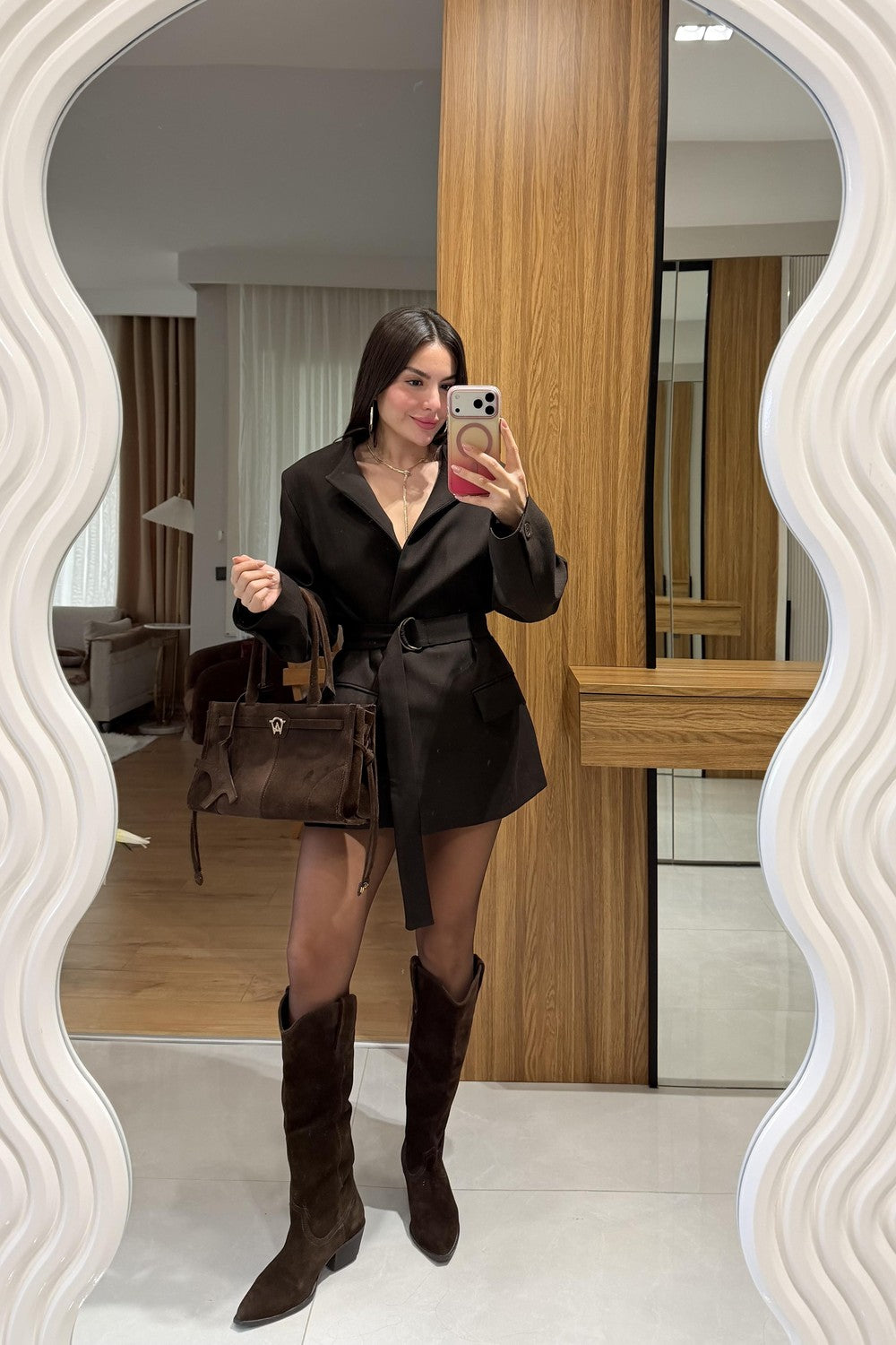 BELTED WAITED BLAZER JACKET