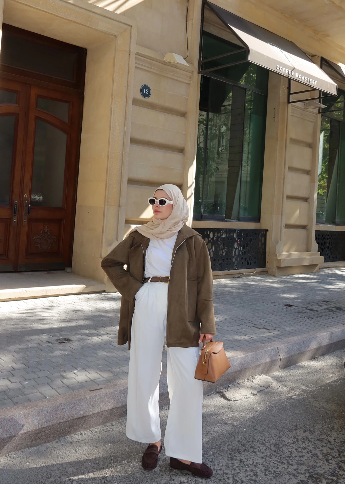 Oversized faux suede jacket