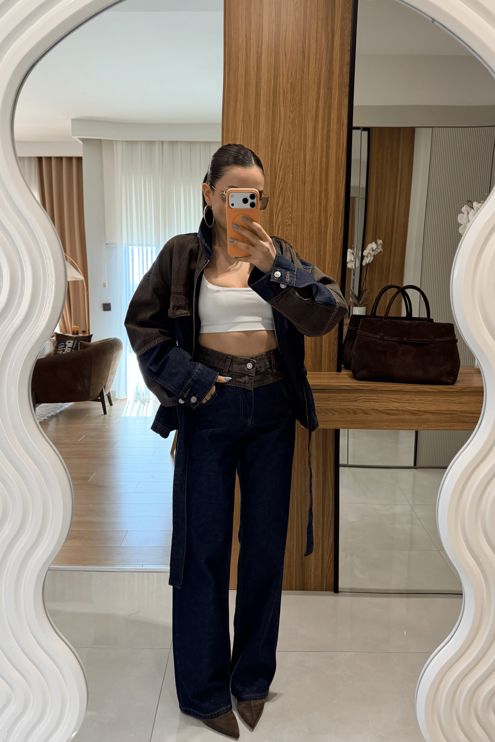 Contrast Jeans co-ord set