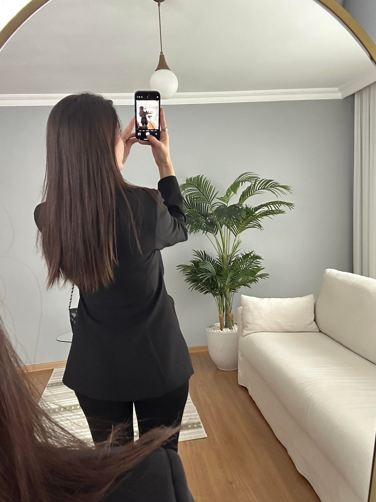 fitted waist a golden buckle detail double-breasted blazer front fastening with a hidden snap button and tie - black