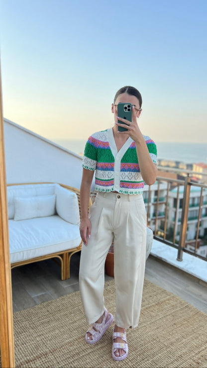 Crochet short sleeve Cardigan