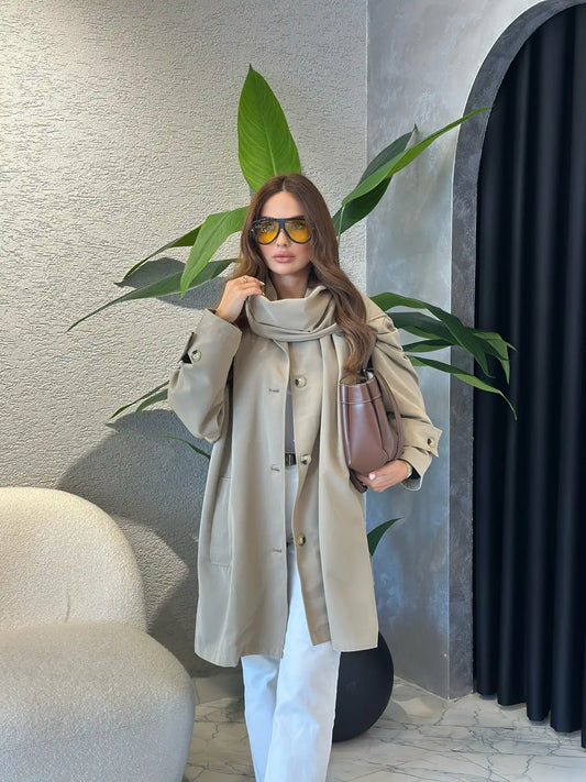 Massimo dutti trenchcoat with removable scarf
