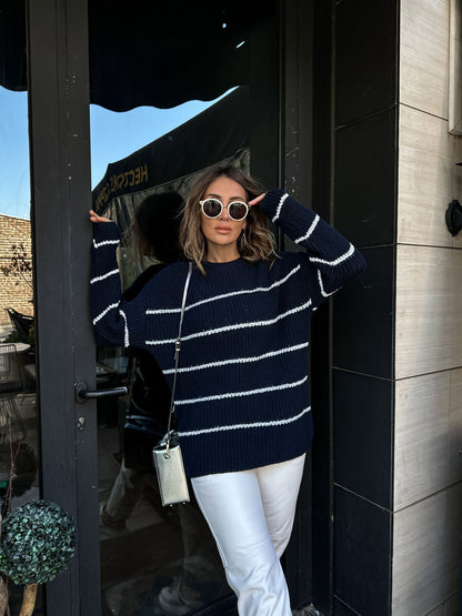 Striped knitted jumper