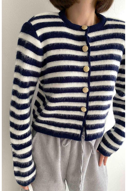 Striped Knitted Cardigan