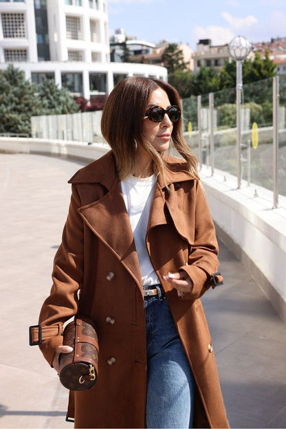 Long suede coat