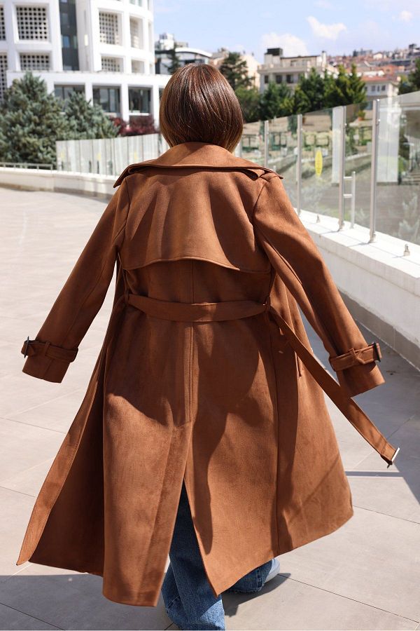 Long suede coat