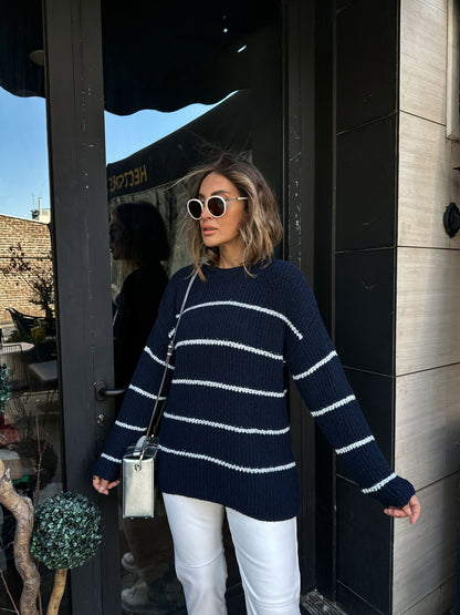 Striped knitted jumper