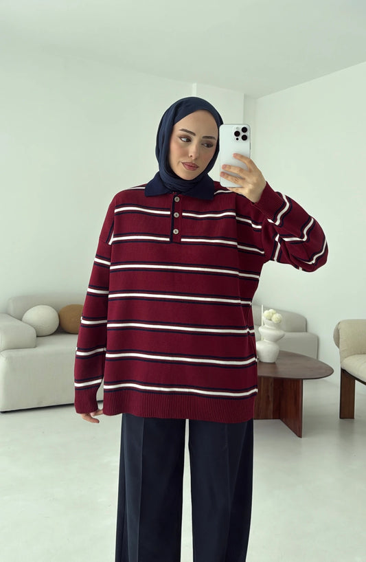 Striped knitted jumper