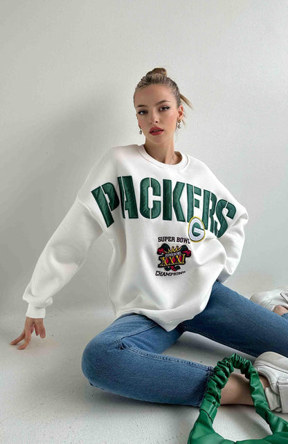 Oversize Sweatshirt with Applique Embroidery