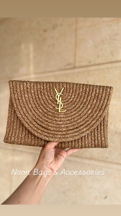 Ysl straw clutch