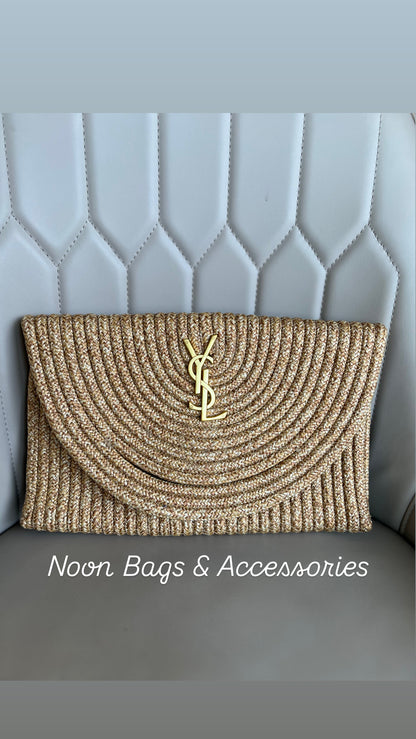 Ysl straw clutch