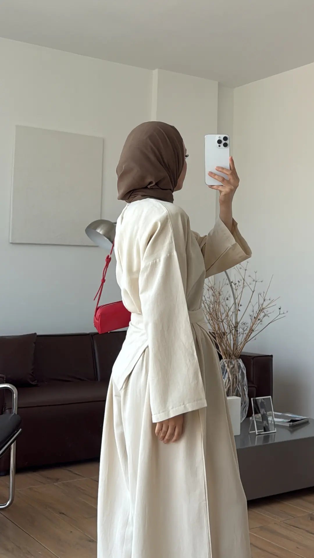 PIECE DETAILED LINEN SET - beige