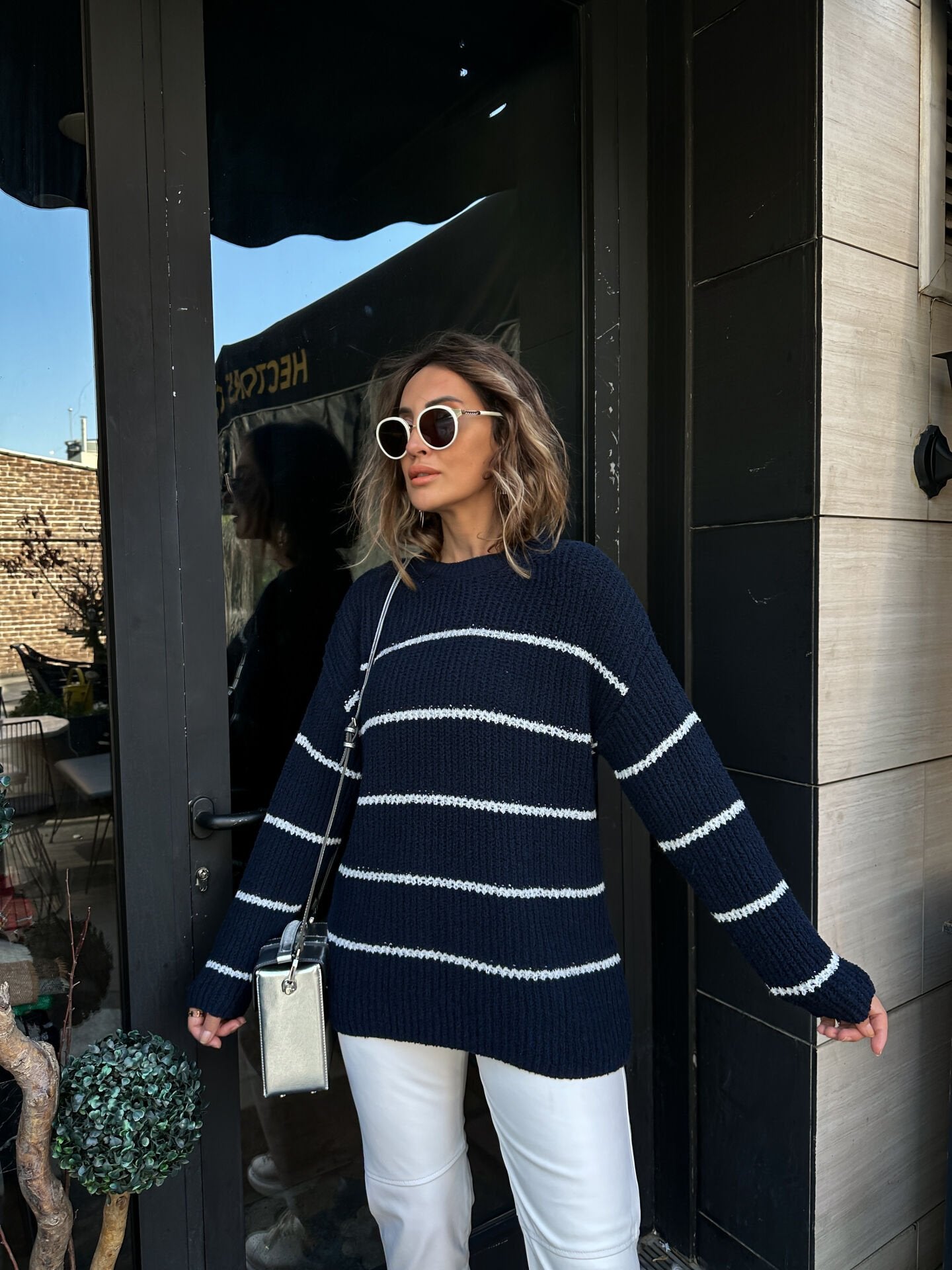 Striped knitted jumper