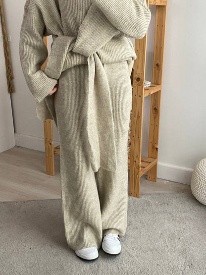 Wool co-ord with side belt