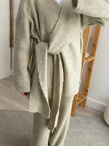 Wool co-ord with side belt