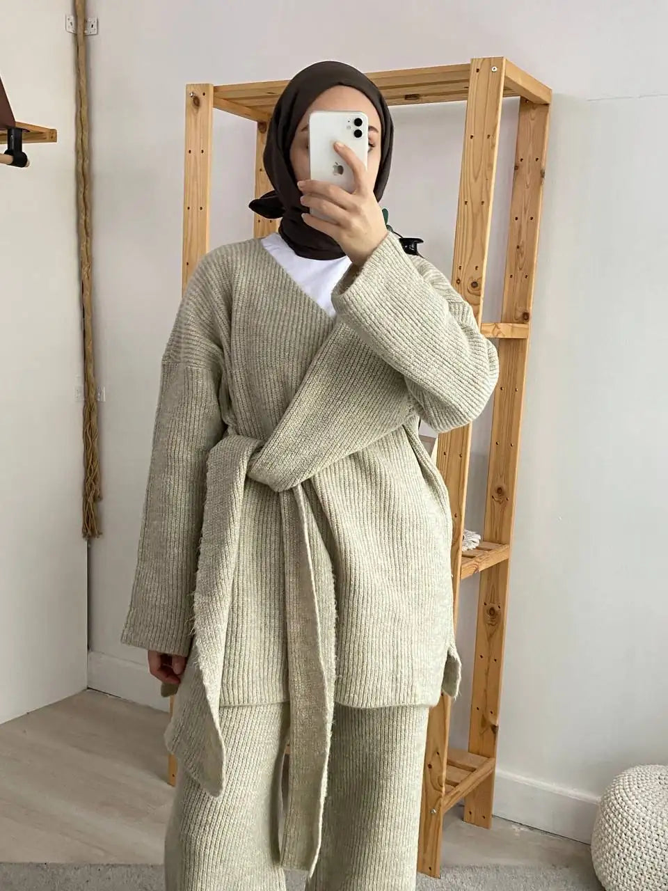 Wool co-ord with side belt