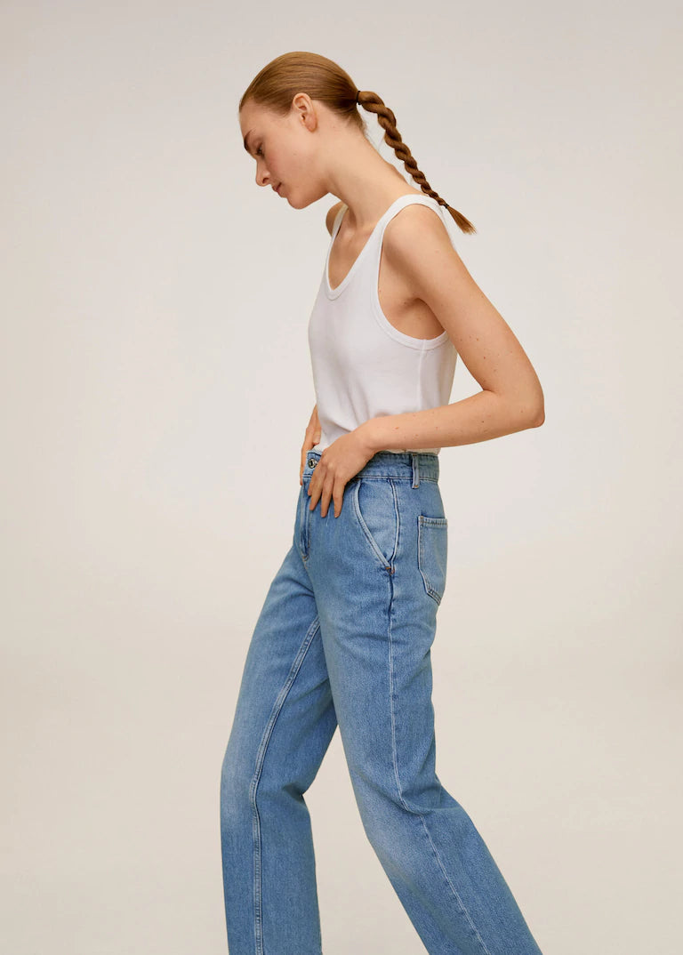 Mango straight fit/mid waist jeans