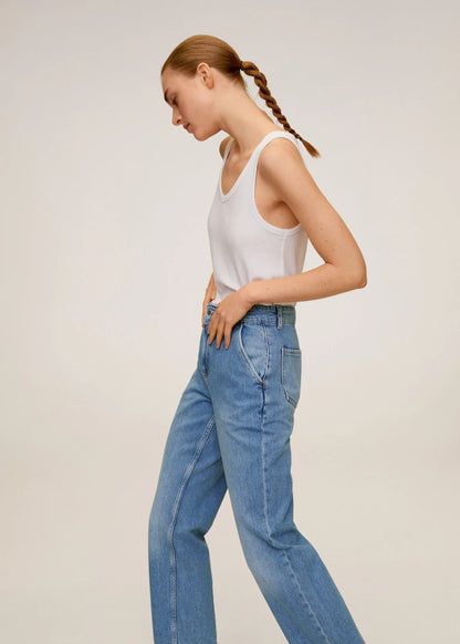 Mango straight fit/mid waist jeans