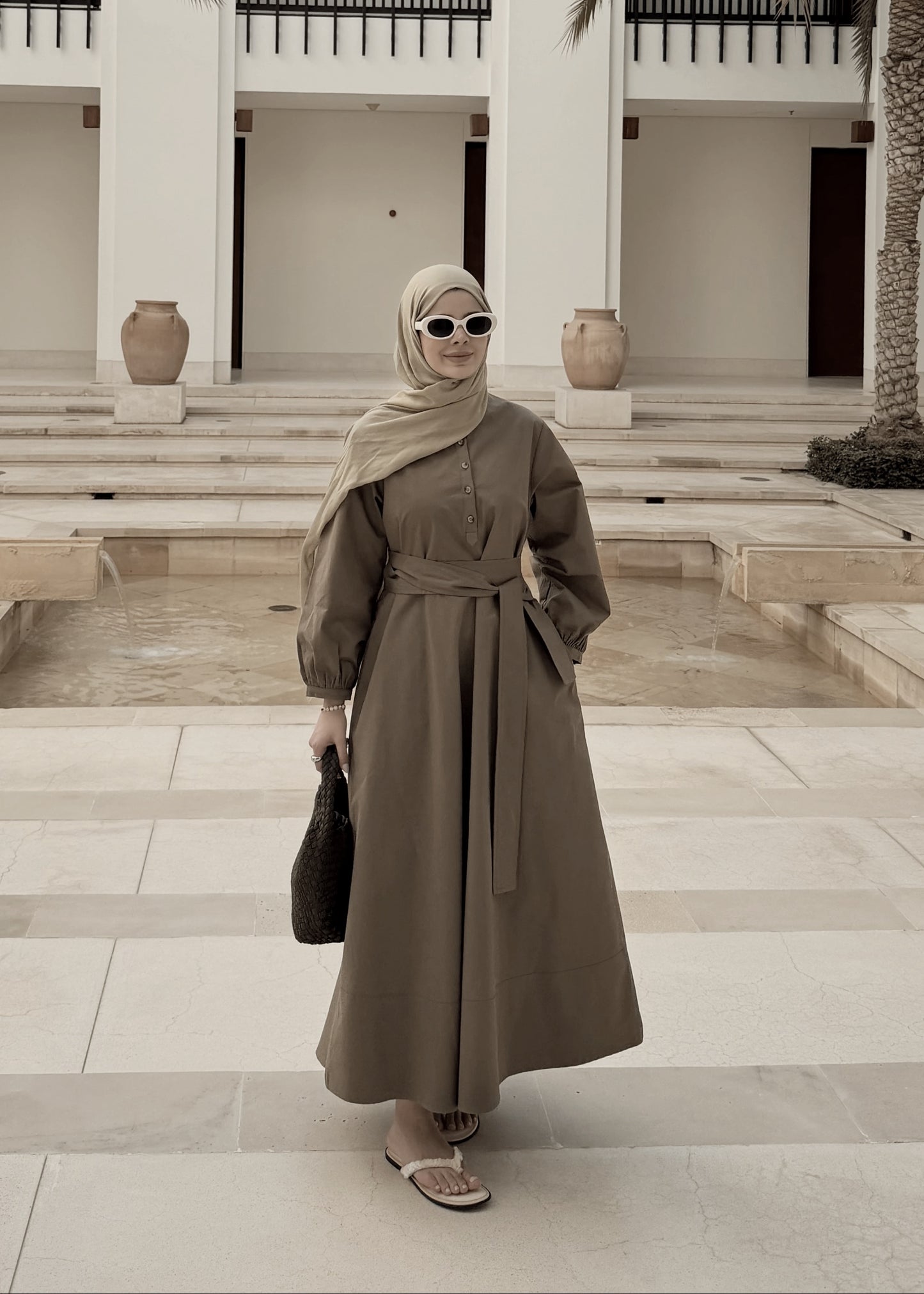 Button Dress with belt