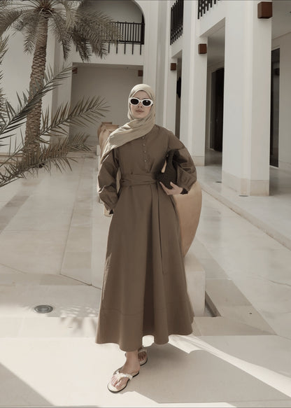 Button Dress with belt