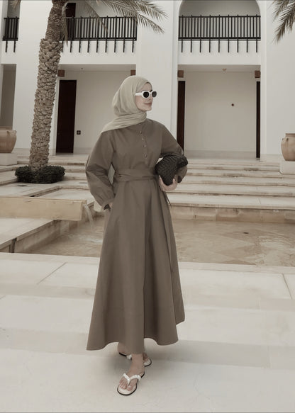 Button Dress with belt