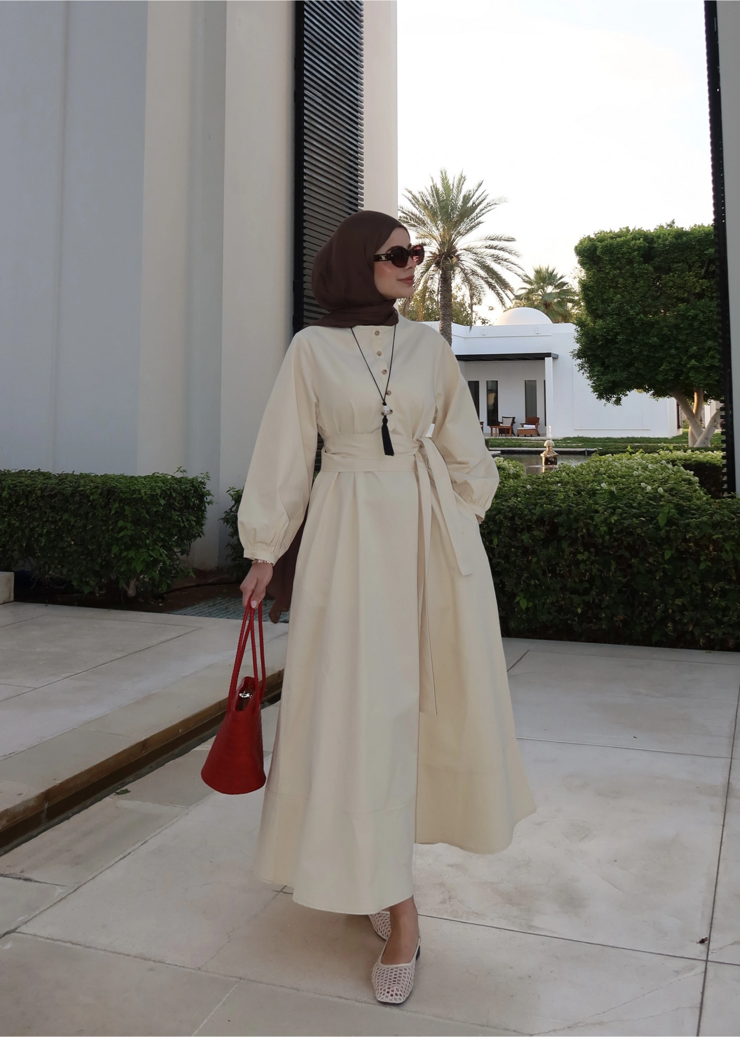 Button Dress with belt