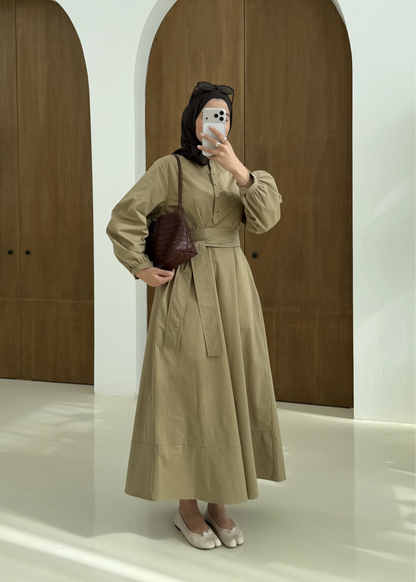 Button Dress with belt