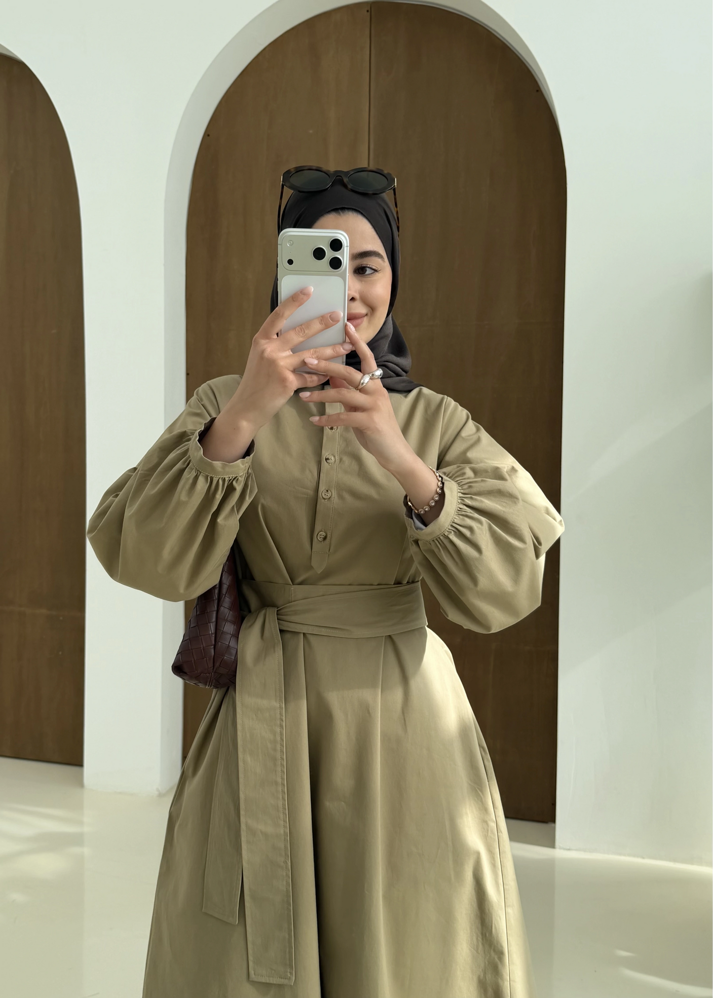 Button Dress with belt