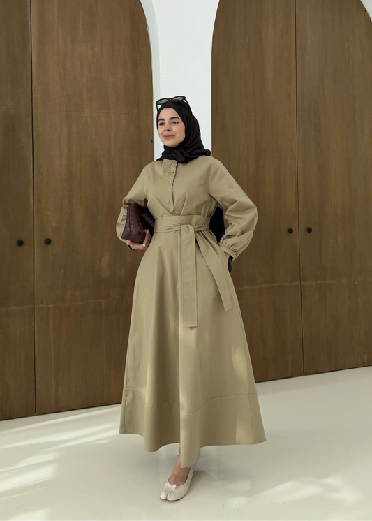 Button Dress with belt