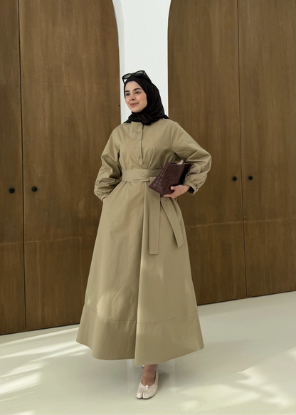 Button Dress with belt