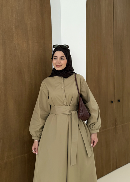 Button Dress with belt